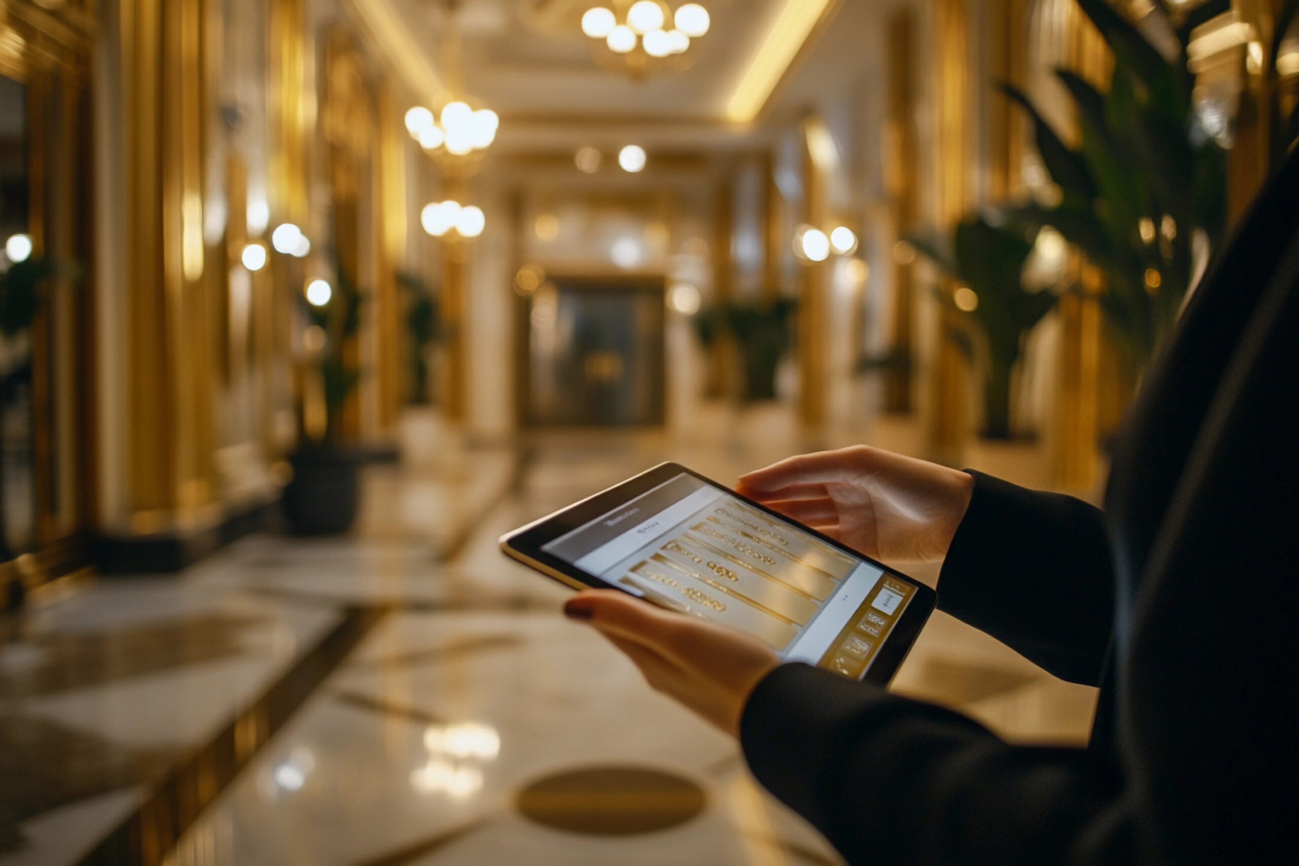Person comparing gold deposit rates on a tablet